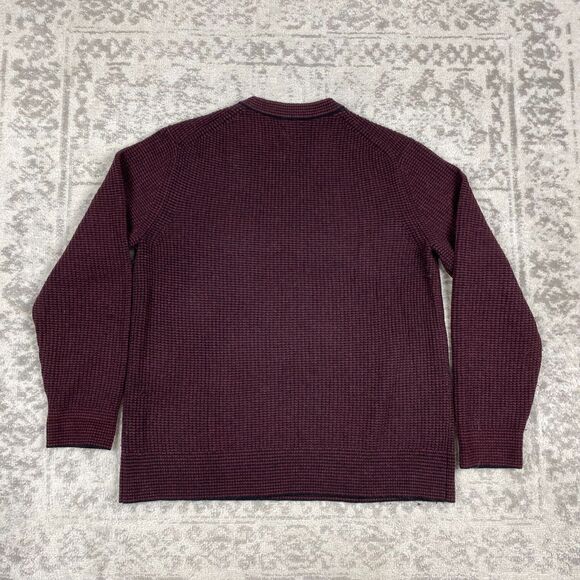 Banana Republic Sweater Italian Yarn Wool Crew Neck Red Raglan Mens Size Large - Picture 2 of 5